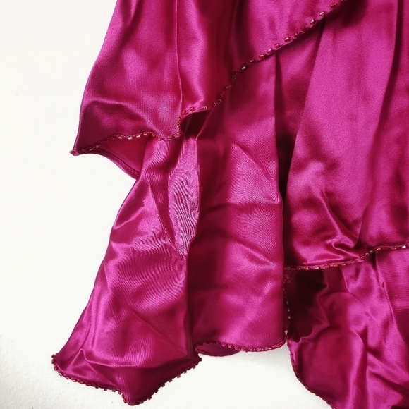 Papell Evening Silk Dress 12 Rose Midi New With Tags - Picture 2 of 5